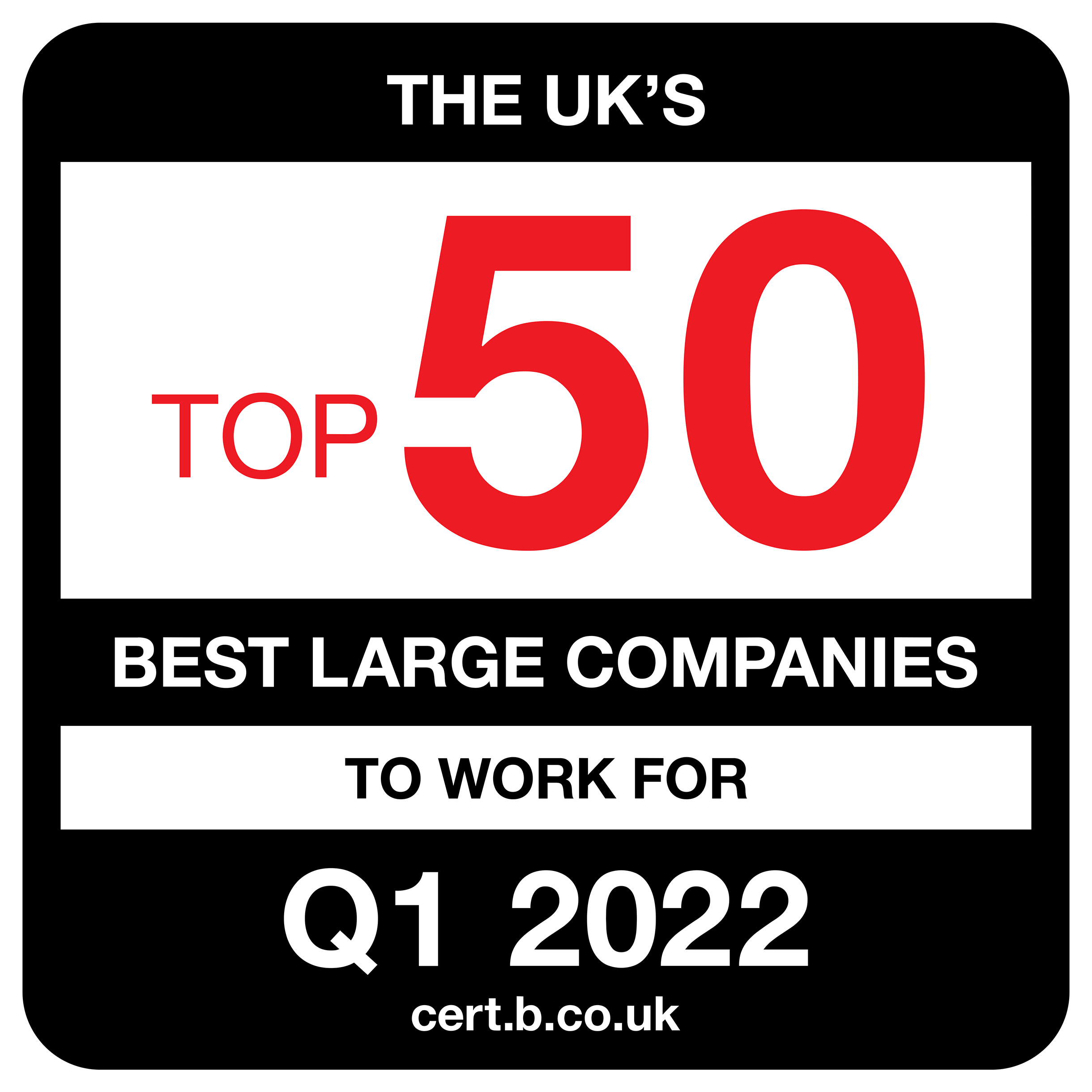 2022 Top 50 Best Large Companies badge