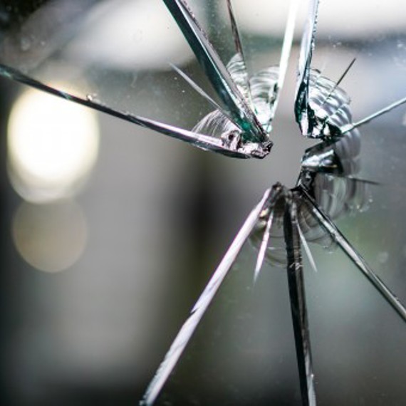 Close-up of cracked glass