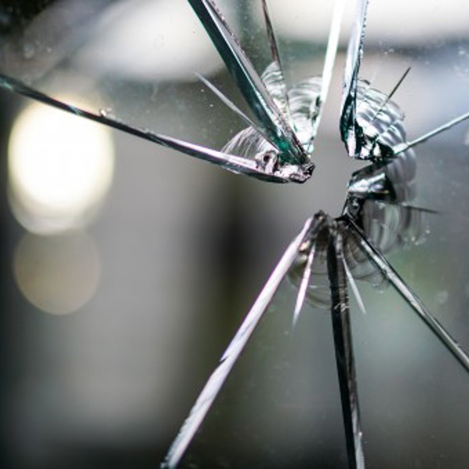 Close-up of cracked glass